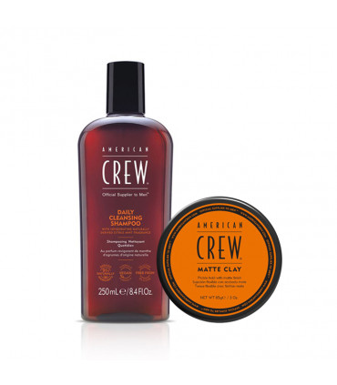 American Crew Daily Cleansing Shampoo & Matte Clay Duo pour Homme - 1
