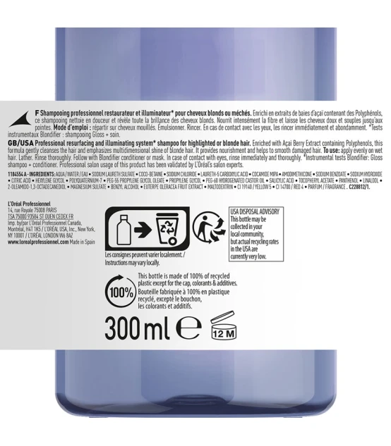 L'Oréal Professionnel Série Expert Blondifier Shampooing Gloss 300m...