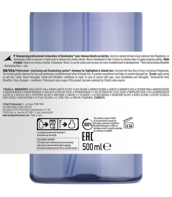L'Oréal Professionnel Série Expert Blondifier Shampooing Gloss 500m...