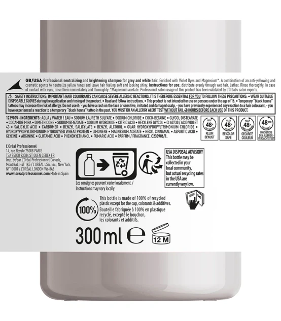L'Oréal Professionnel Série Expert Silver Shampooing 300ml  | Celin...