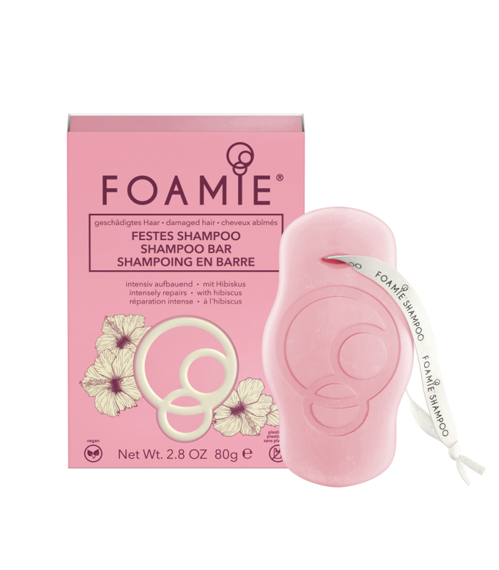 Foamie Hibiskiss Shampoo bar voor beschadigd haar 80g  | Celini.be