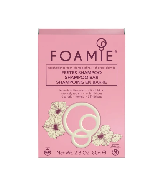 Foamie Shampooing en Barre Hibiskiss Pour cheveux abimés 80g  | Cel...