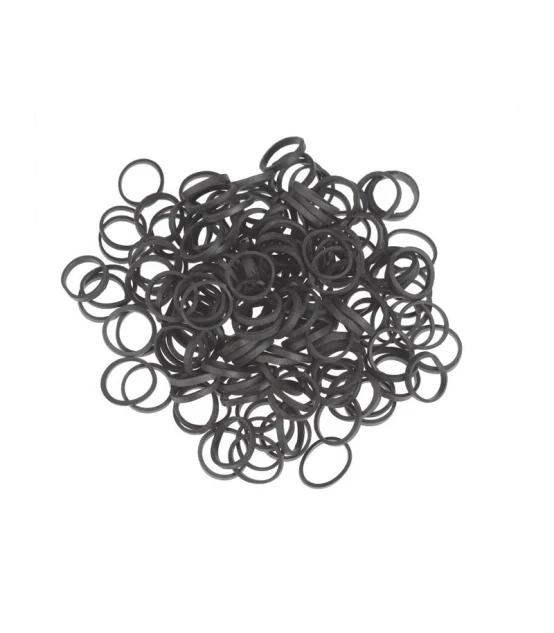 Sibel Kara Minis élastiques caoutchouc noir - 500 pièces  | Celini.be