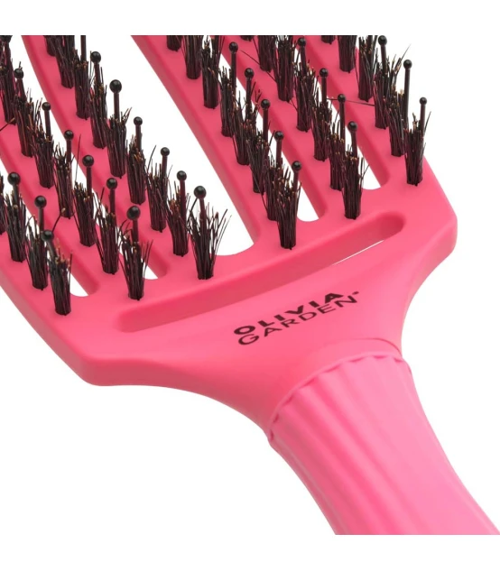 Olivia Garden Fingerbrush Care Iconic Boar & Nilon Hot Pink Medium ...