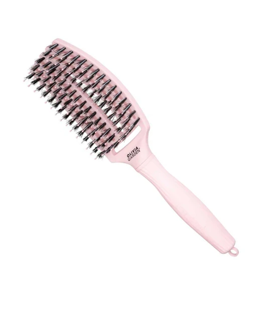 Olivia Garden Fingerbrush Care Iconic Boar & Nilon Pastel Pink Medi...
