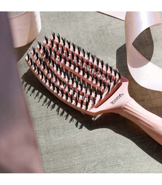 Olivia Garden Fingerbrush Care Iconic Boar & Nilon Pastel Pink Medi...
